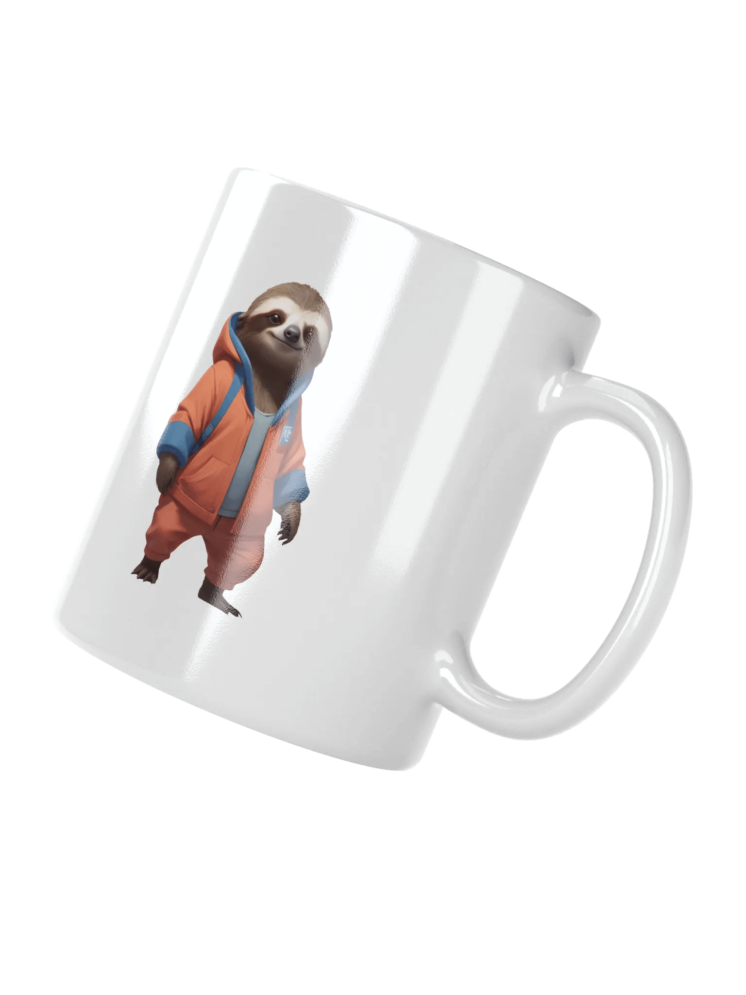 Friendly Cartoon Sloth White Mug product image (3)