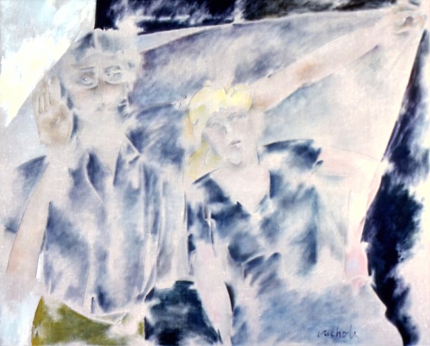 Couple with Veil (1986) on canvas (20" x 24") product image (1)