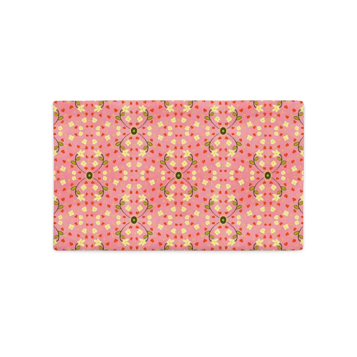 Hearts and Flowers Pink Pillow Case product image (2)