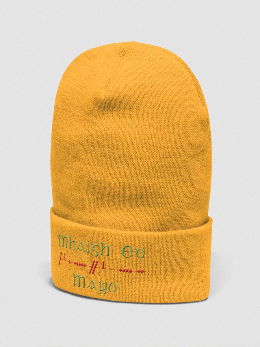 Mayo/Maigh Eo, Scholastic style Ogham, red and green, embroidered Cuffed Beanie product image (16)