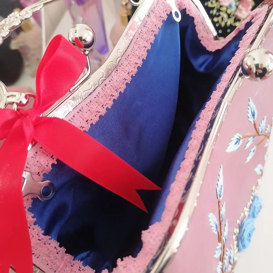 Pink leather handbag product image (3)