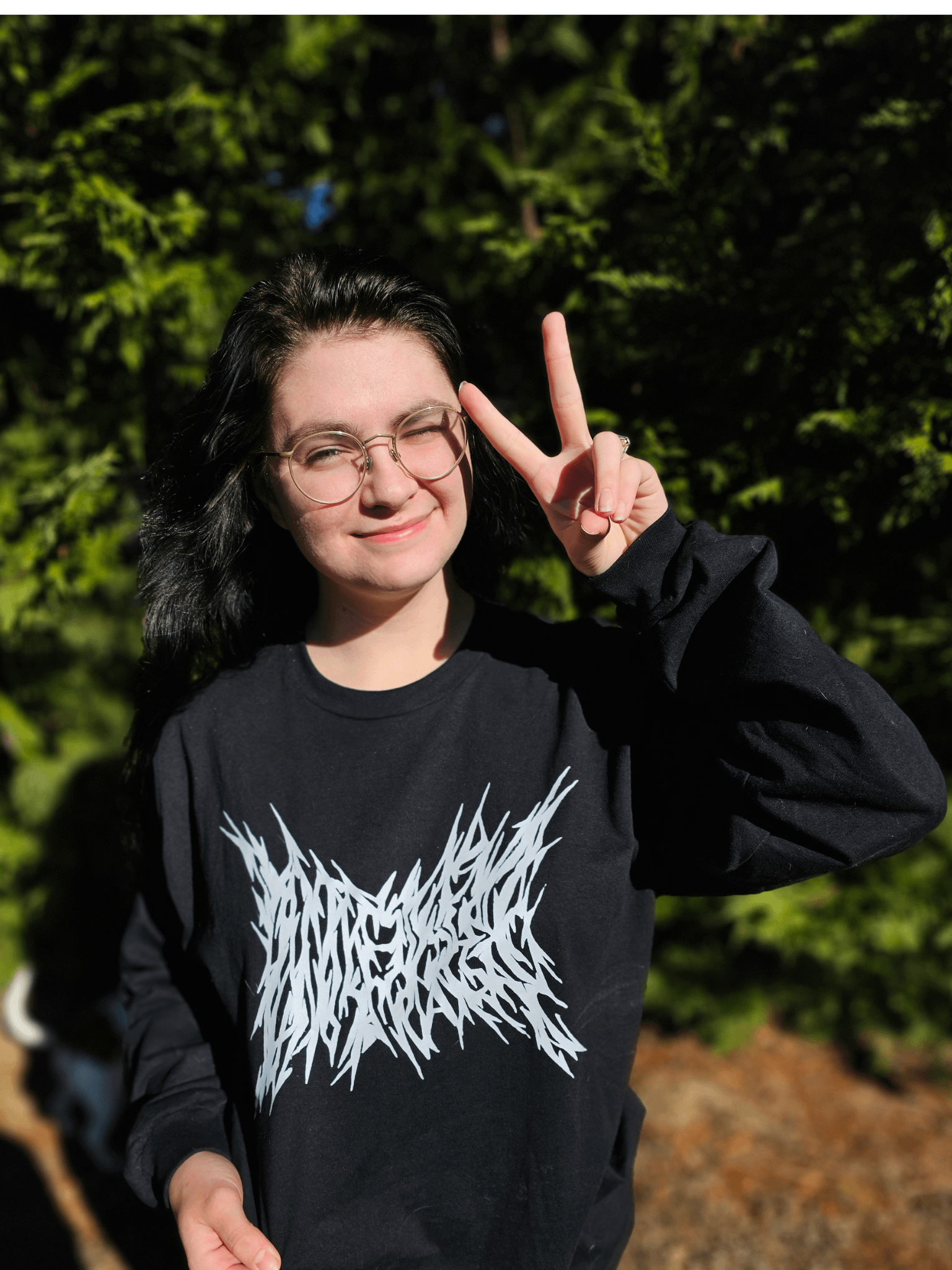 Death Metal Logo Long Sleeve Tee (White Text) product image (2)