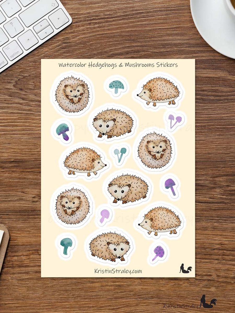 Hedgehogs and Mushrooms Sticker Sheet product image (7)