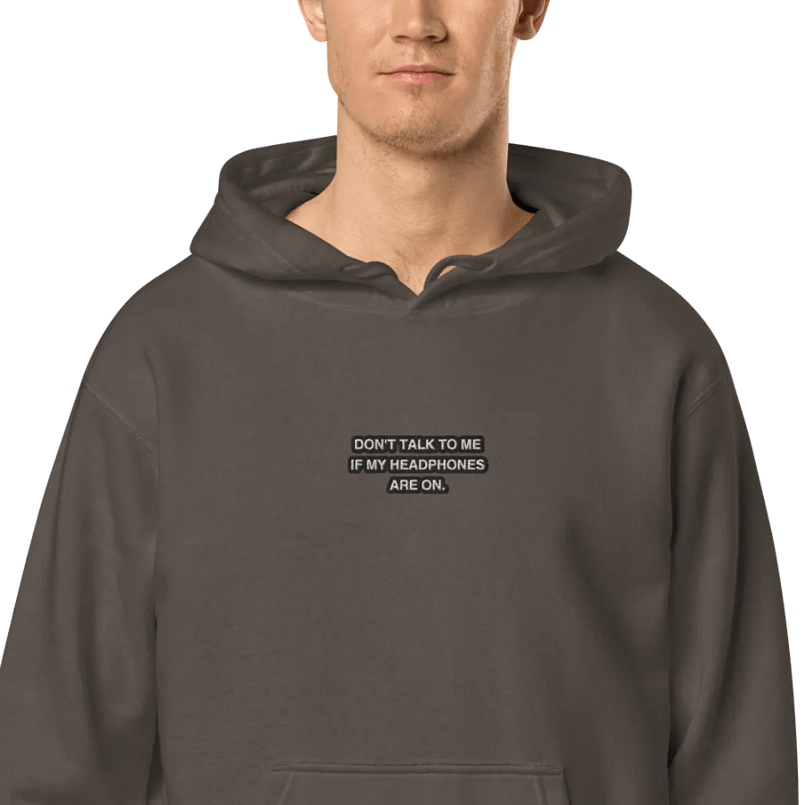 HEADPHONES ON (bubble design 2) embroidered pigment hoodie product image (2)