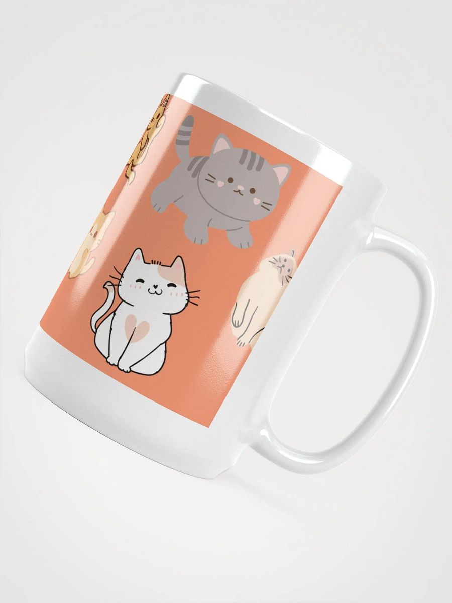 Whimsical Cats White Glossy Mug 🐾 product image (4)