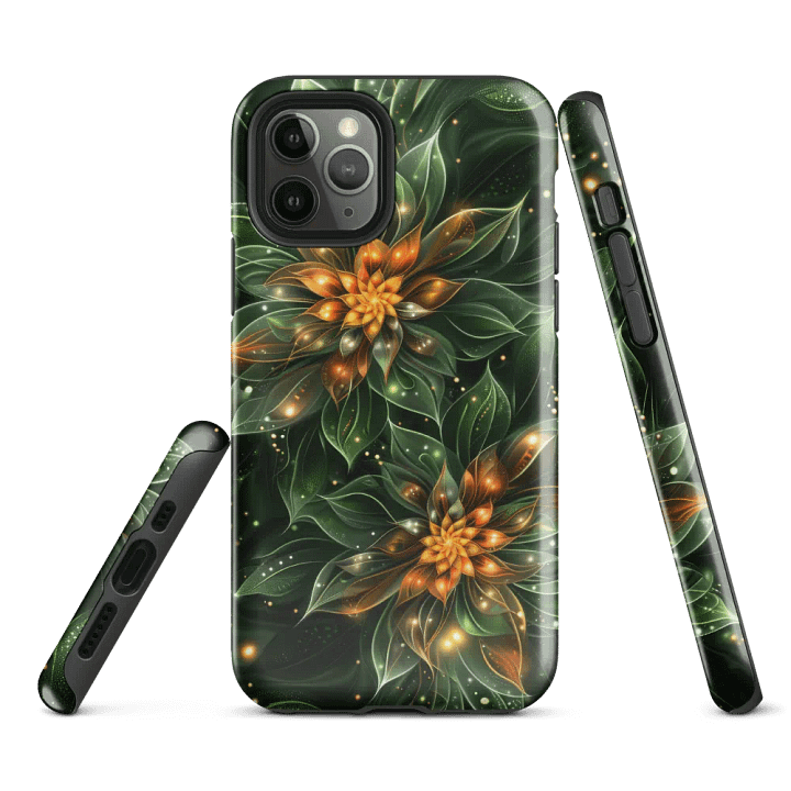 Fractal Green Floral - Tough Phone Case product image (1)