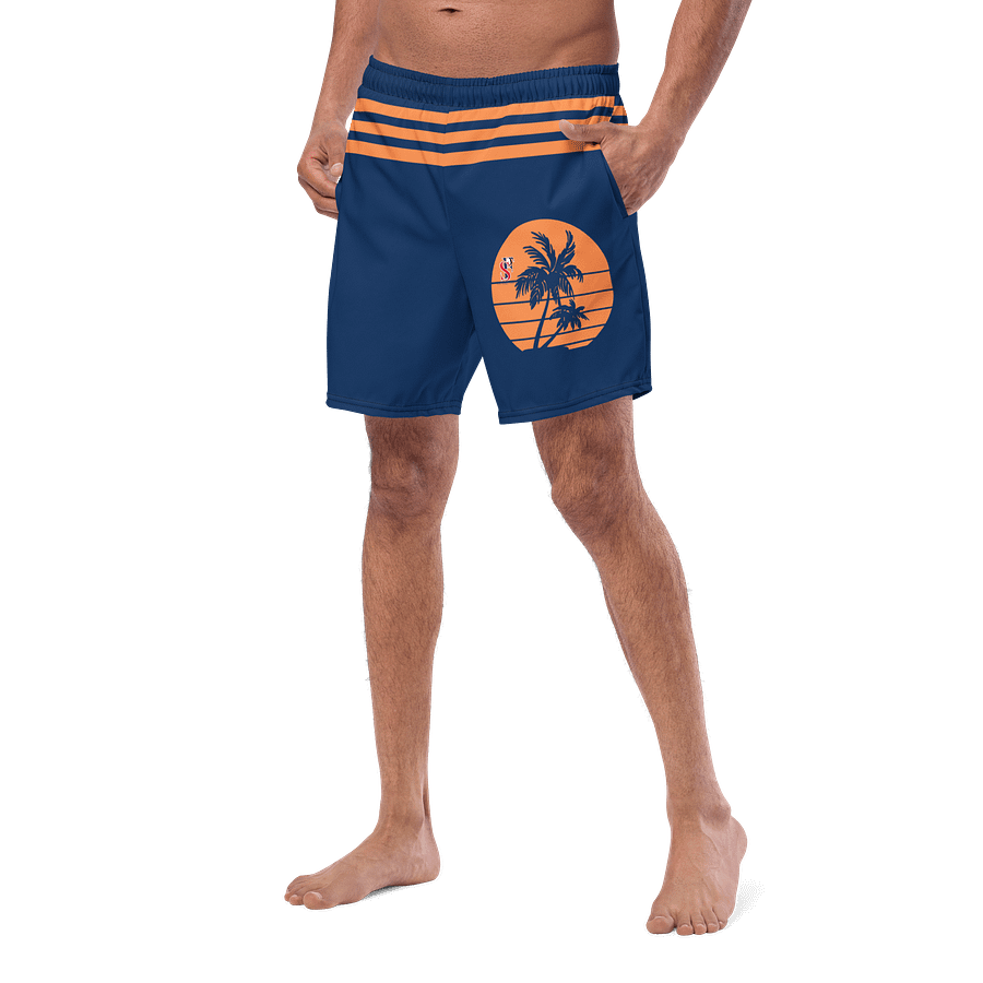 Tropical Sunset Silhouette Swim Trunks product image (2)