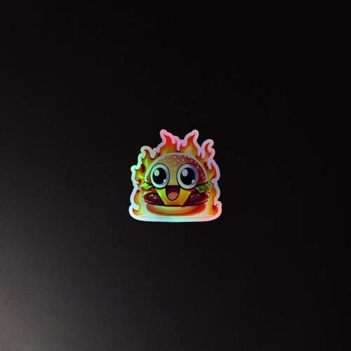 Flaming Hamburger Holographic Sticker Sheet product image (4)