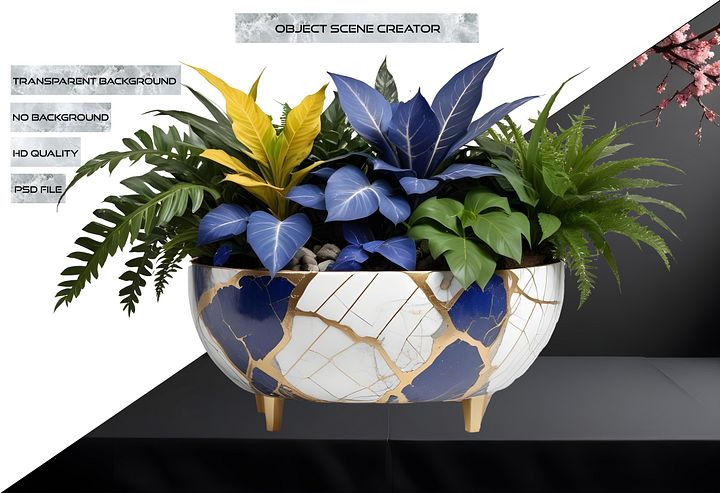 Kintsugi Elegance – Harmony Planter PNG product image (2)