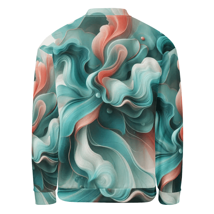 Ethereal Waves All-Over Print Bomber Jacket | AI Design product image (2)