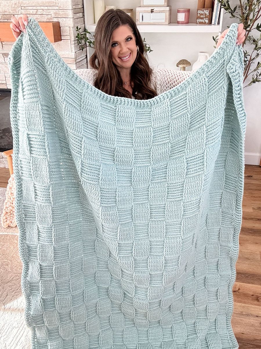 Seabreeze Basket Weave Blanket Crochet Pattern product image (2)