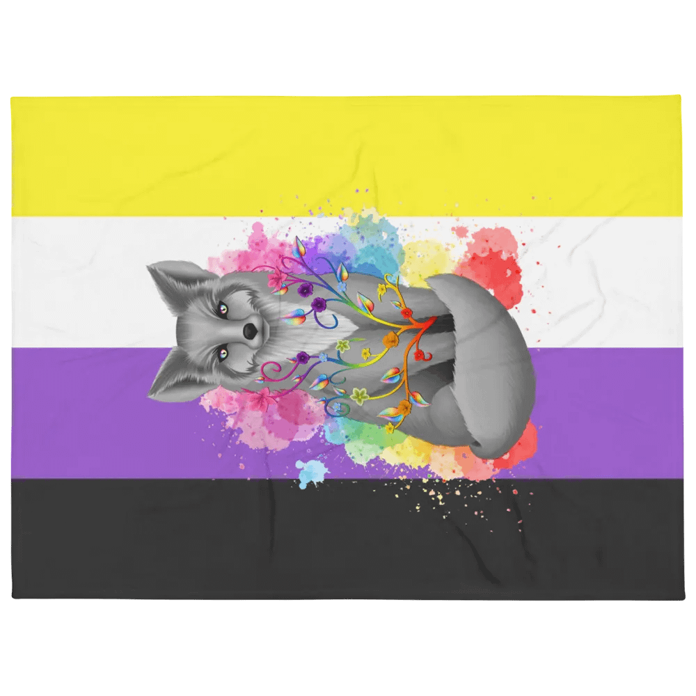 Nonbinary Pride Fox Blanket (2023) product image (1)