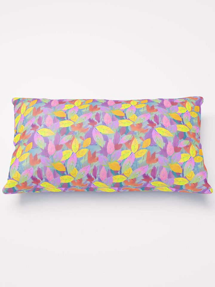 Yellow Pink Leaves Pillow product image (1)
