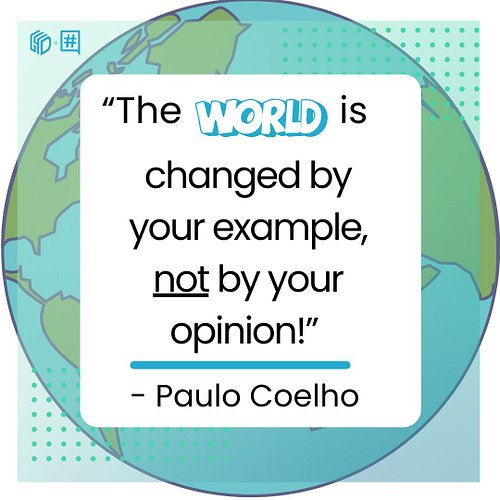 Lead with kindness today 💛 | Drop a kind comment 💬 | Set the tone online 🌐

“The world is changed by your example, not by you...