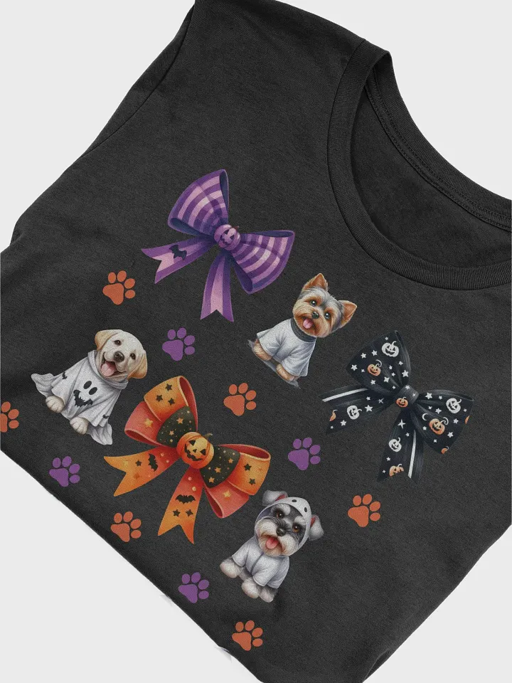 Cute Halloween Dog Ghosts and Bows T-Shirt Design4 product image (6)