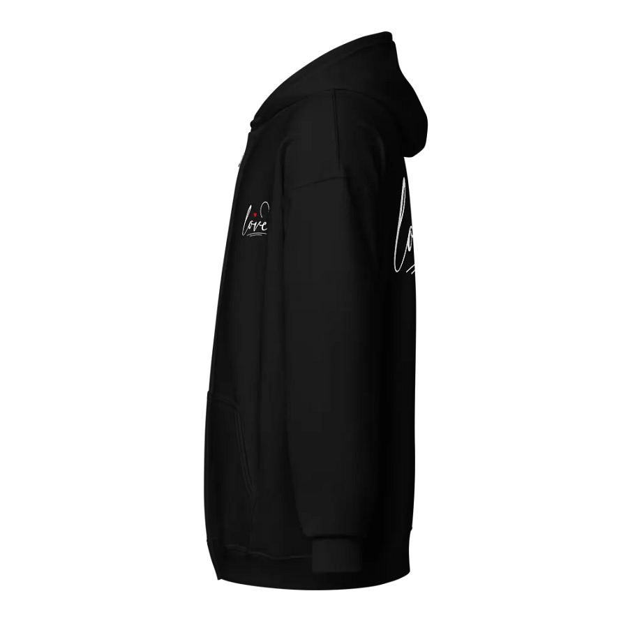 Cursive Love with Heart Zip Up Hoodie (Front & Back) product image (4)