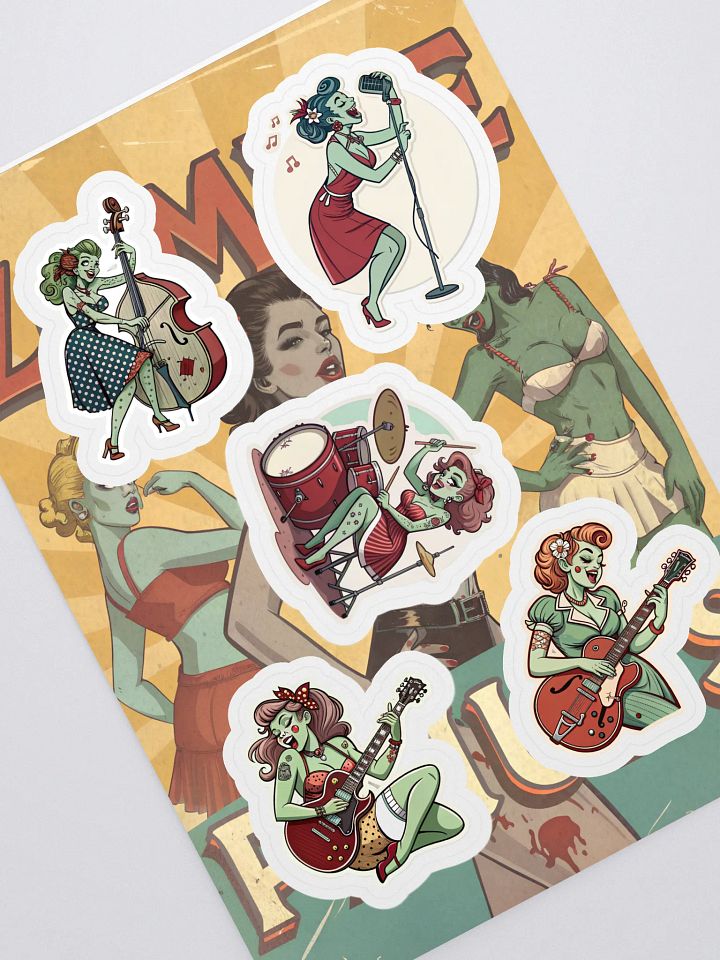 Zombie Pin-up band Sticker Sheet product image (1)