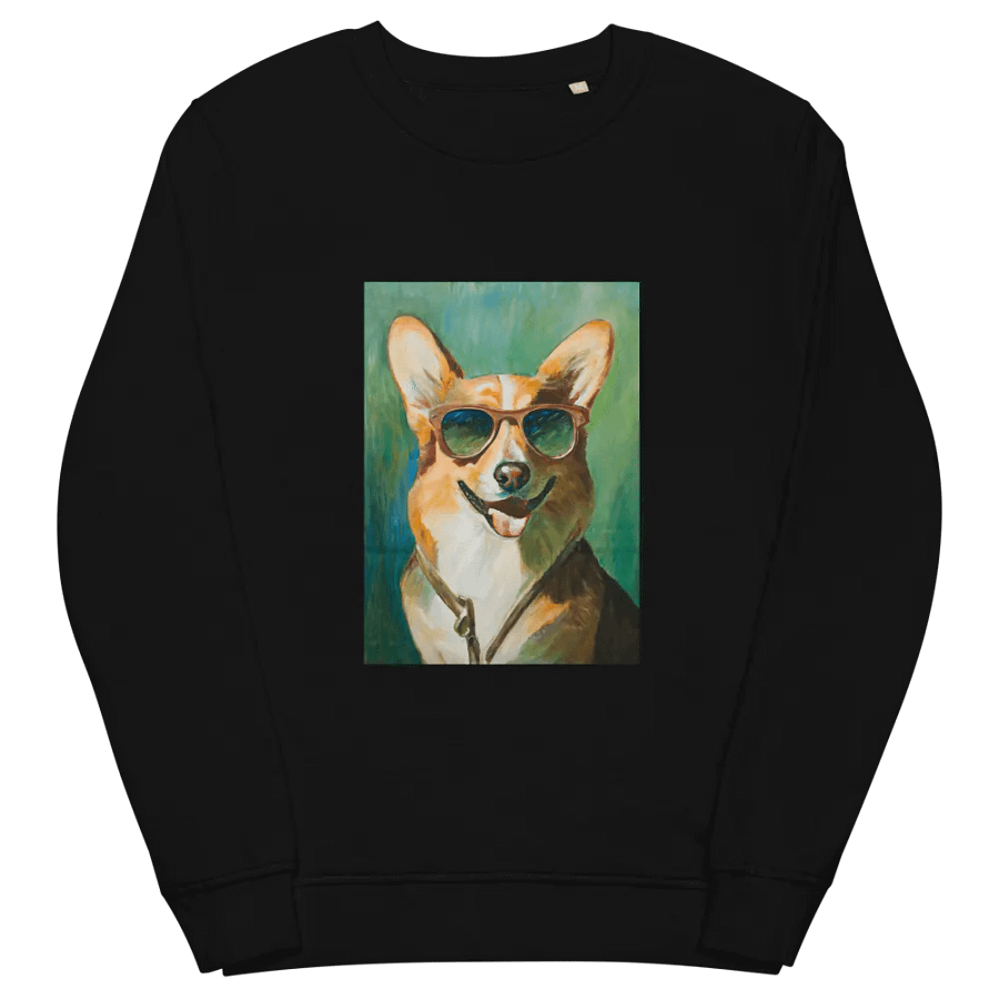 Cool Corgi Sunglasses Painting - dogPXL Artistic series Unisex Organic Sweatshirt product image (5)