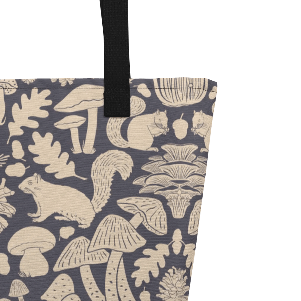 Mushroom Damask Dark Gray Tote product image (3)