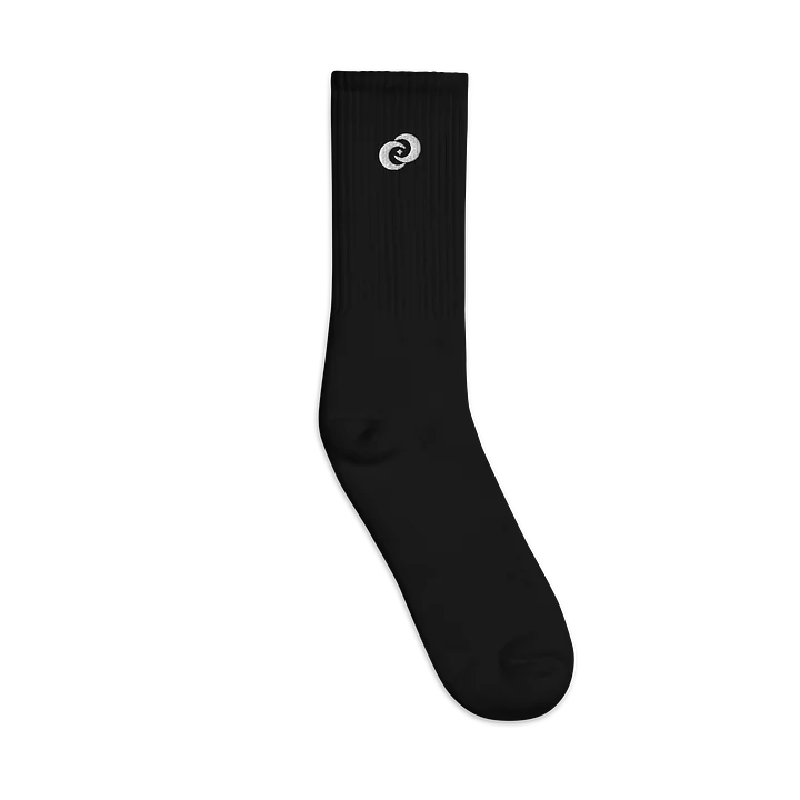 Monochrome Minimalist Embroidered Socks product image (2)