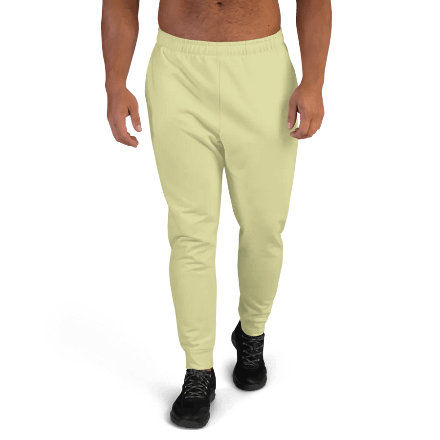 Plain Light Yellow True Summer Recycled Polyester Premium Men's Joggers by Treasure Pie product image (1)