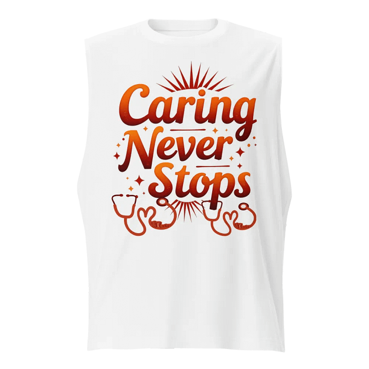 Caring Never Stops Nurse Muscle Tank product image (5)