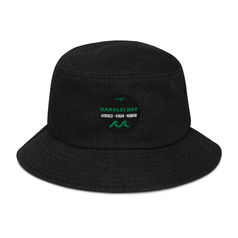 Hanalei Bay Kauai - Green Logo - Capstone Denim Bucket Hat