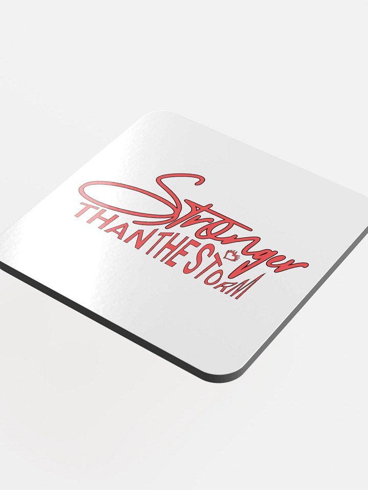Stronger Than The Storm Resilient Heart Cork Coaster product image (1)
