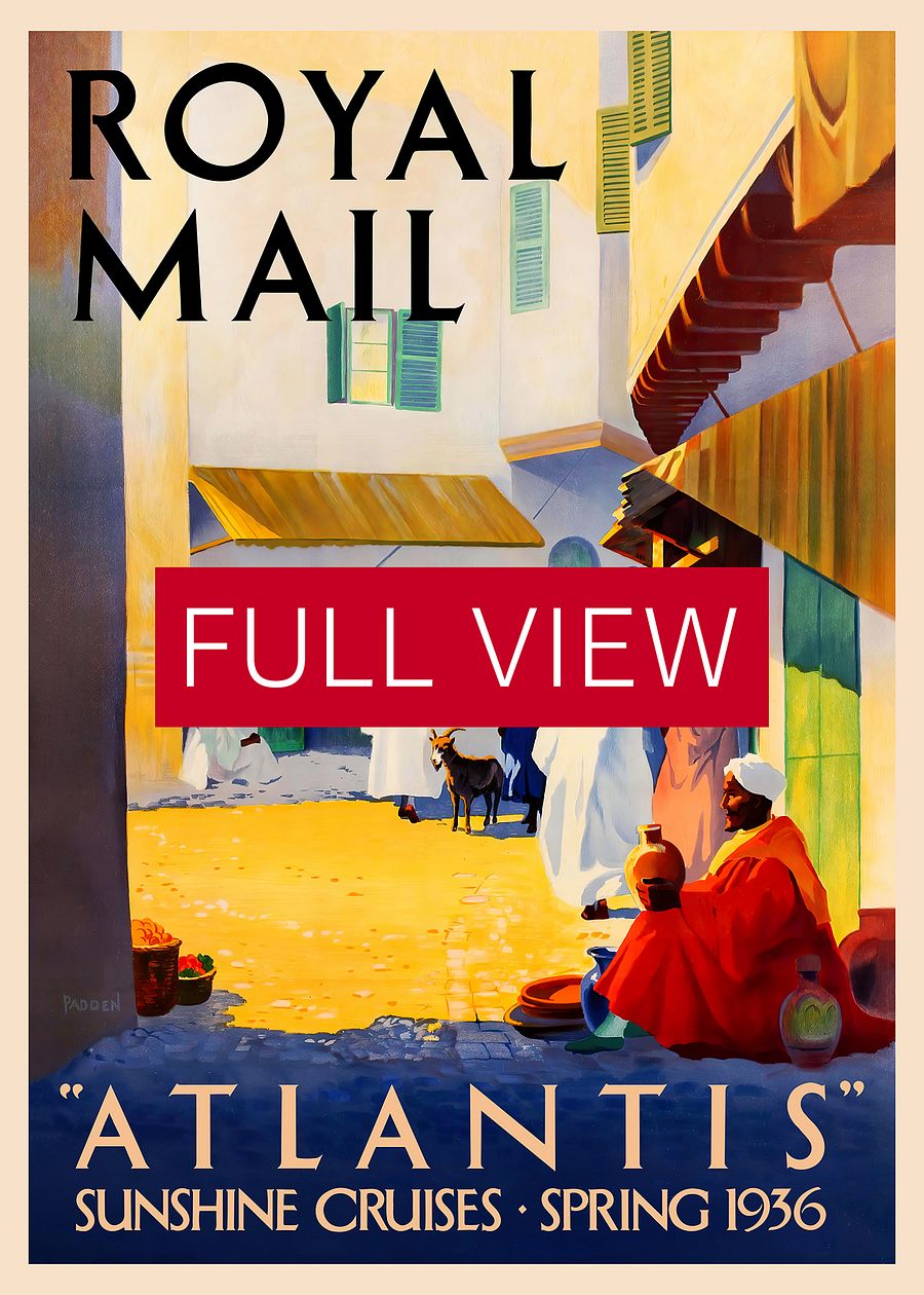 Royal Mail, Atlantis. Morocco Algeria 1936 — retro vintage travel poster, retro travel art, retro travel wall art product image (3)
