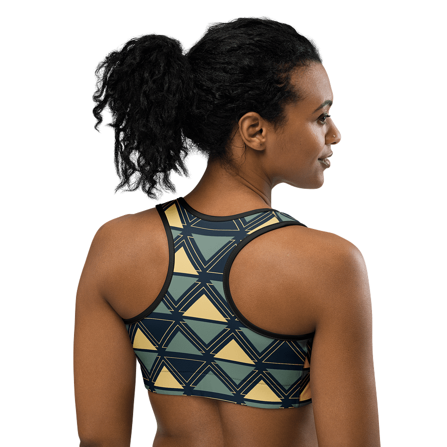 Triangulated Night Geometric Print Sports Bra product image (4)