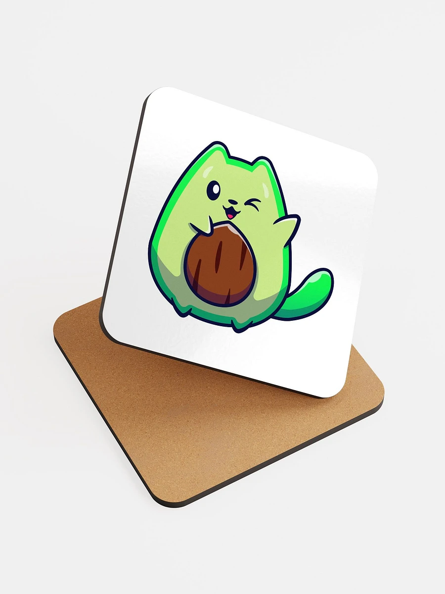 Winking Kawaii Avocado Cat Coaster product image (6)