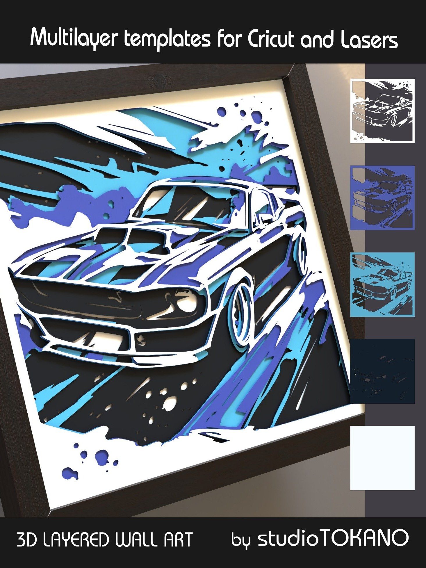 Ford Mustang 3D Shadow Box SVG product image (8)