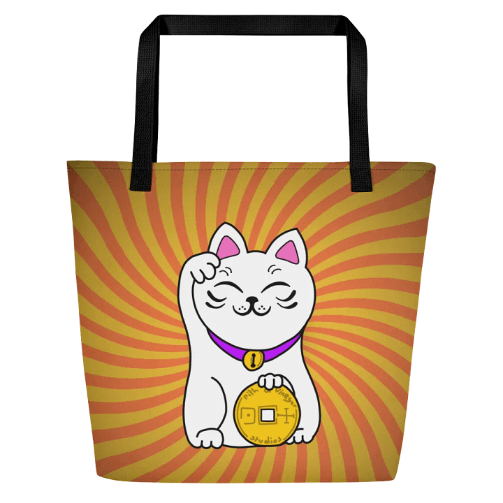 Maneki neko tote bag with internal pocket product image (1)