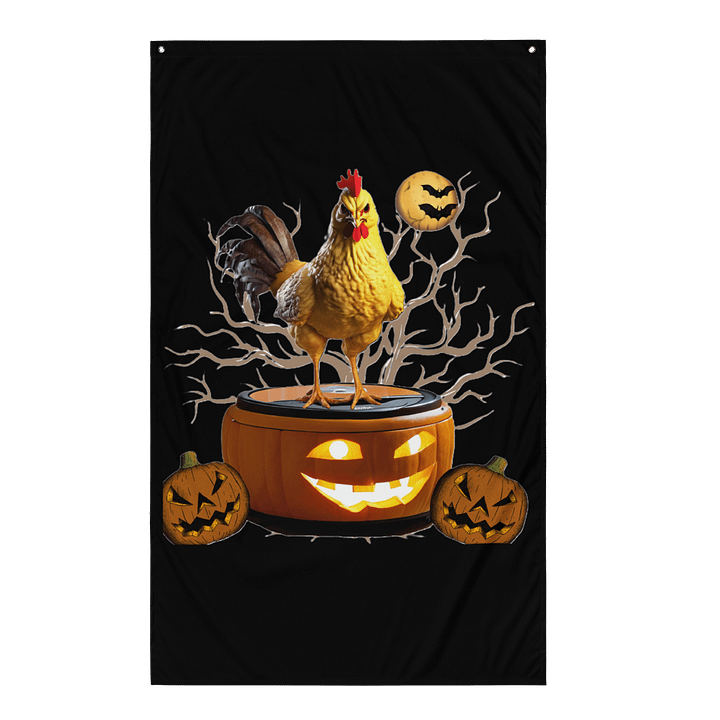 Rooster Rides Again Halloween Flag product image (1)