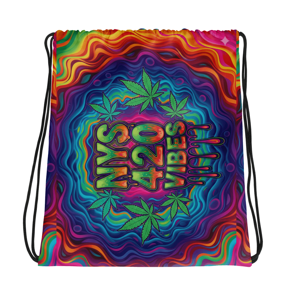 Psychedelic 420 Vibes Drawstring Bag product image (1)