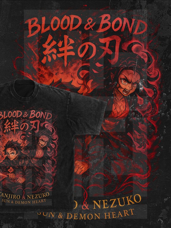 TANJIRO and NEZUKO Demon slayer | Kimetsu no Yaiba t-shirt PNG design product image (1)