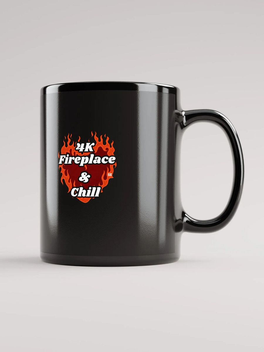 Flaming Heart - 4K Fireplace & Chill | Black Glossy Mug product image (1)