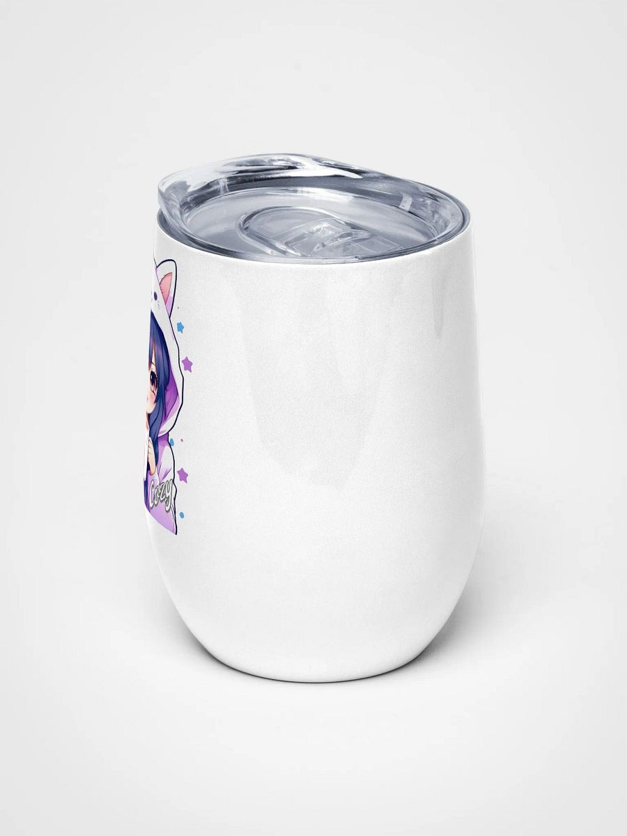 Cozy Kawaii Anime Girl - Wine Tumbler Cup - 12 oz - High-Grade Stainless Steel product image (5)