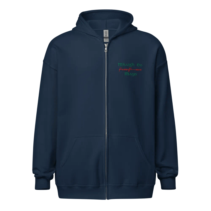 Mayo/Maigh Eo, Orthodox style Ogham embroidered Zip Hoodie product image (1)