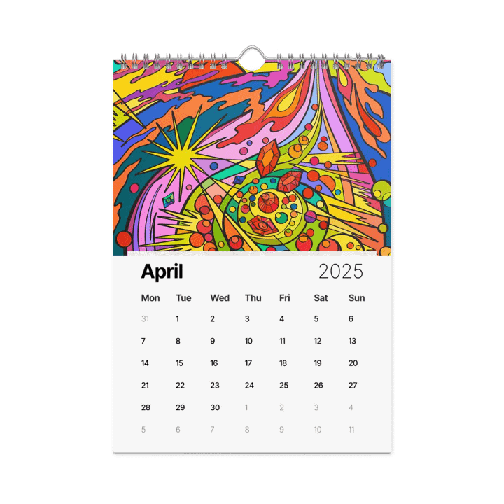 Energize Your Year: 2025 Customizable Wall Calendar – Wave at Sunset product image (1)