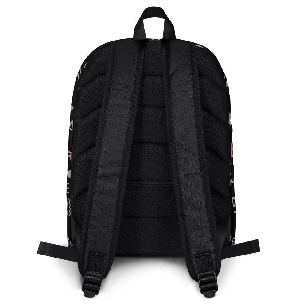 Isis Black Hieroglyphs All-Over Print Backpack product image (2)