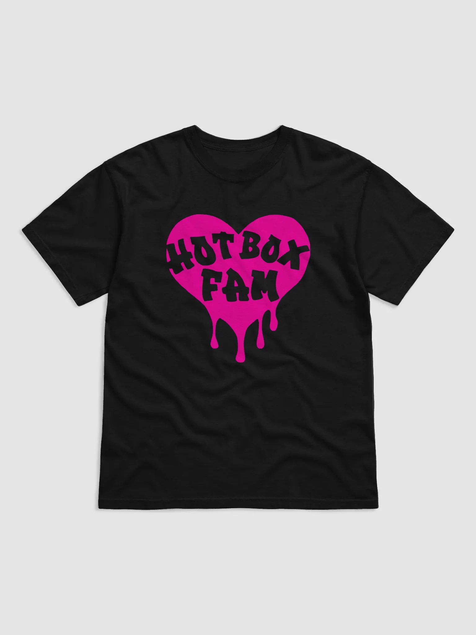 UNISEX HOT BOX FAM HOT PINK TRANSPARENT LOGO ON TEE product image (10)
