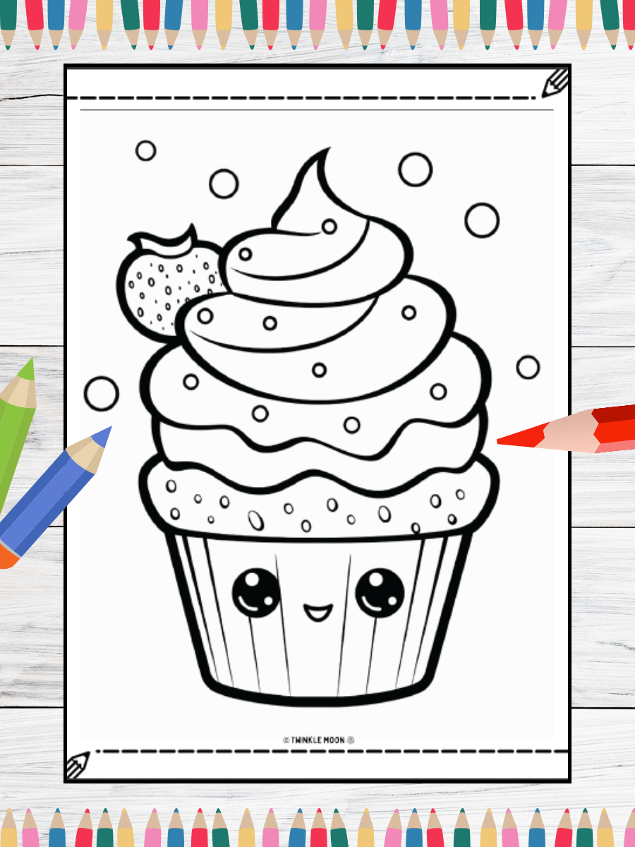 20 Cute Kawaii Coloring Pages#7 (PDF Coloring Pages) product image (5)