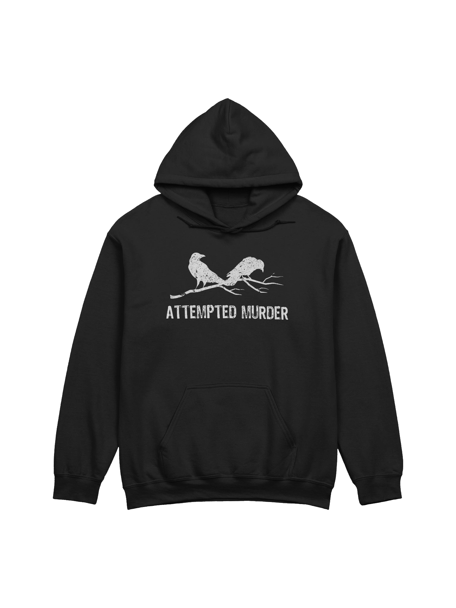 Attempted Murder Two Crows Funny Bird Pun Meme Hoodie 1BK2 product image (1)