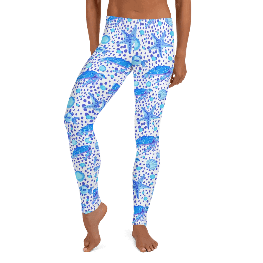 ladies leggings with sea turtle print.  Ideal gift fot the nature andeco lover. product image (10)