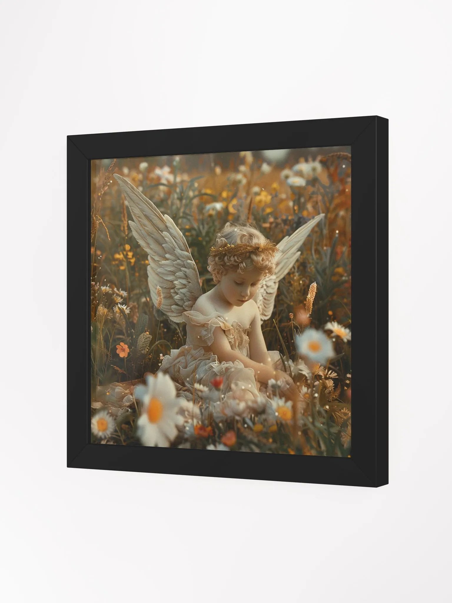Cherub Child In A Field of Flowers Wall Art product image (2)
