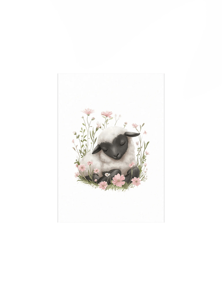 Sleeping Sheep in Pink Florals Farm Print product image (2)