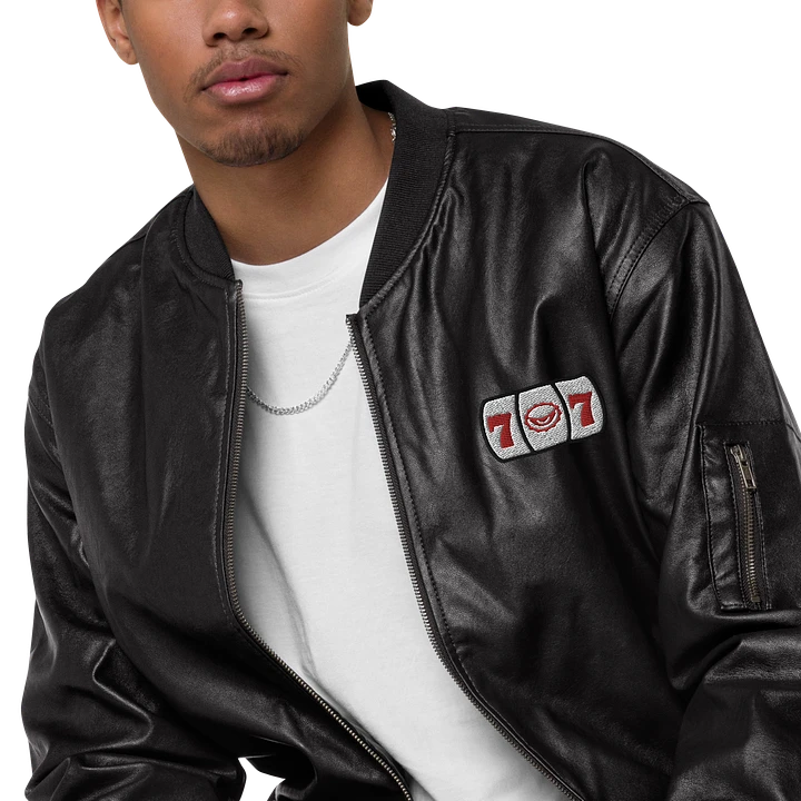 LUCKY SLOTS FAUX LEATHER BOMBER product image (1)