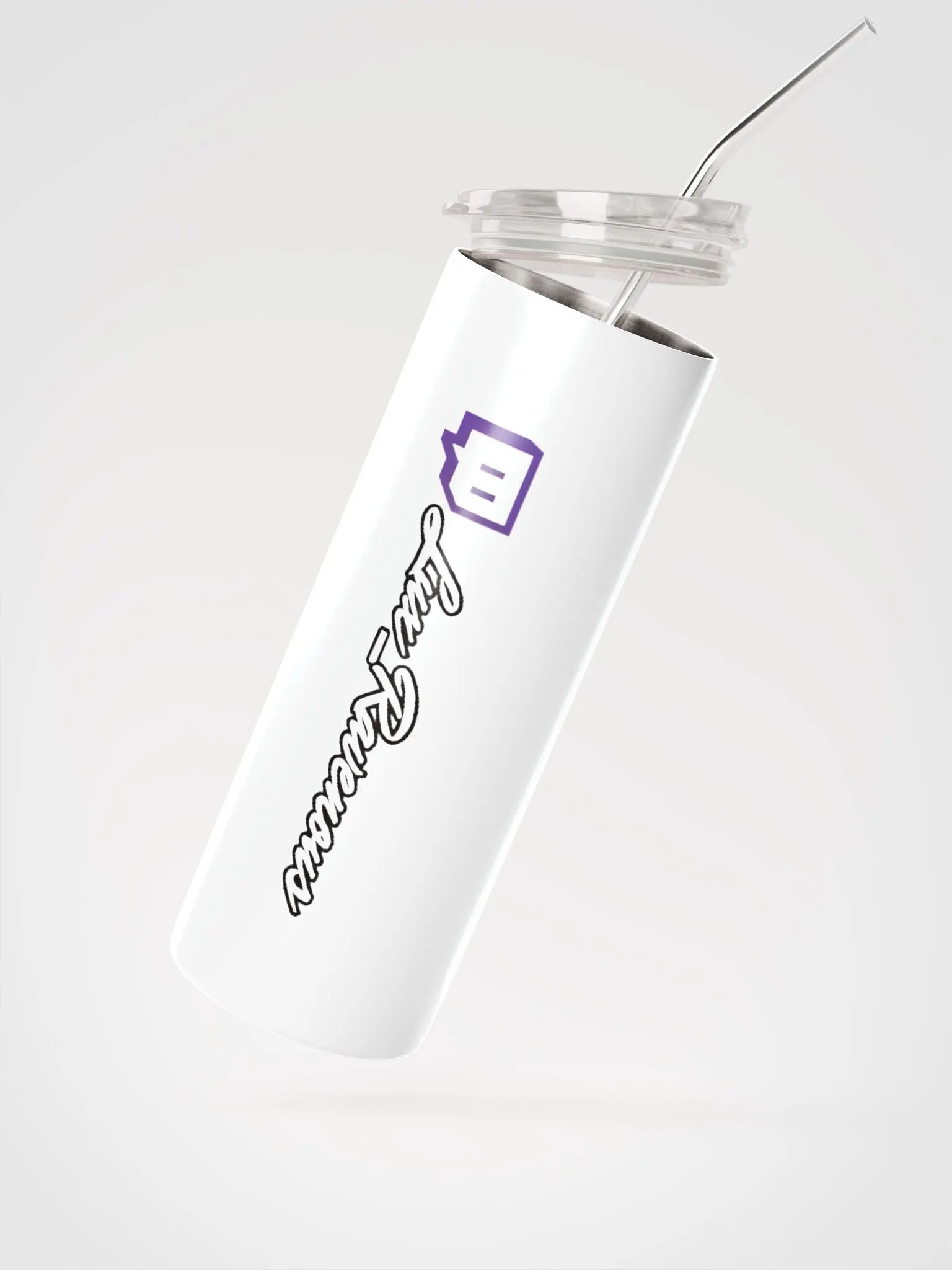 Twitch Themed Steel Tumbler with Reusable Straw product image (2)