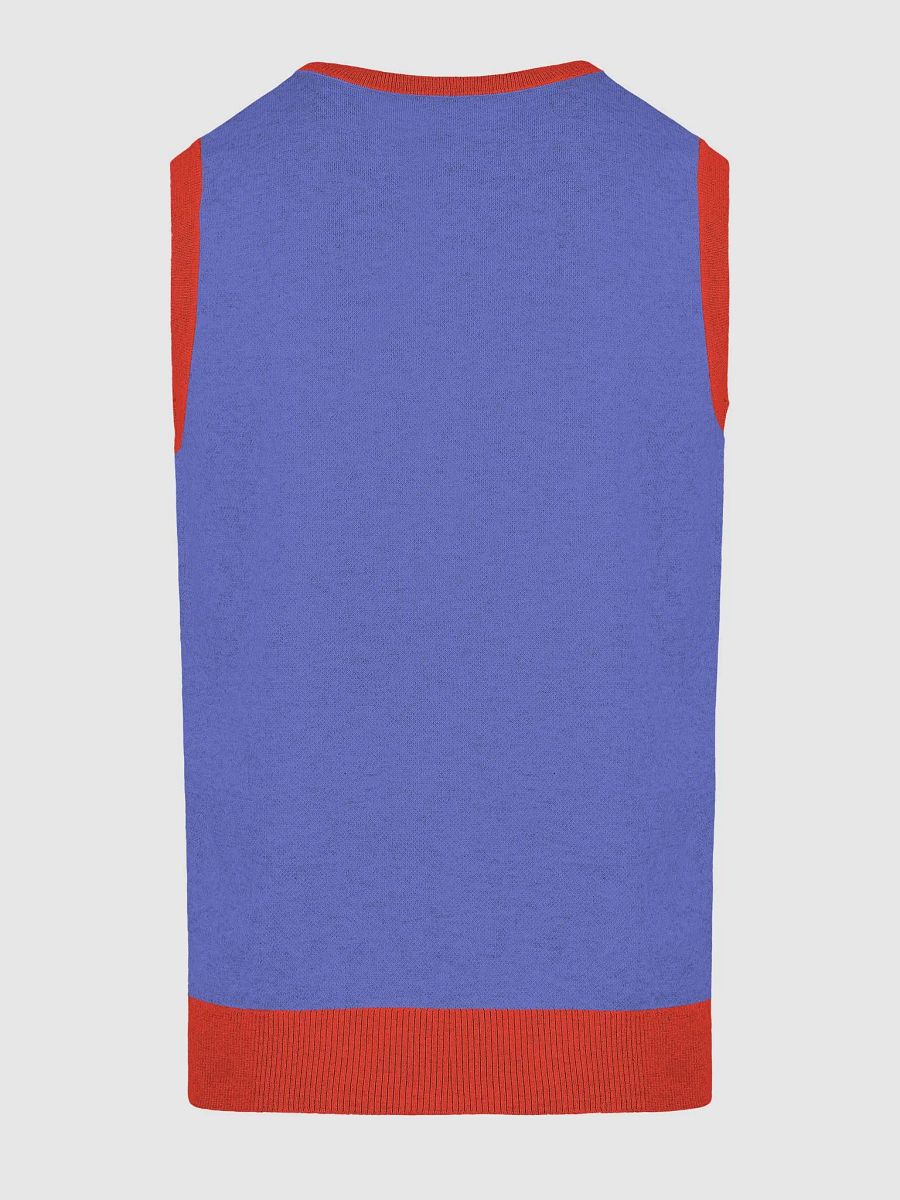 Red & Blue Knitted Team Goran Sweater Vest product image (19)